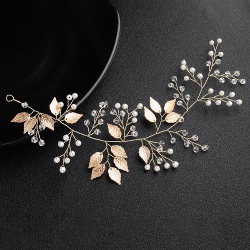 Headband Zinc Alloy with Crystal & Plastic Pearl fashion jewelry & for woman golden Sold By PC