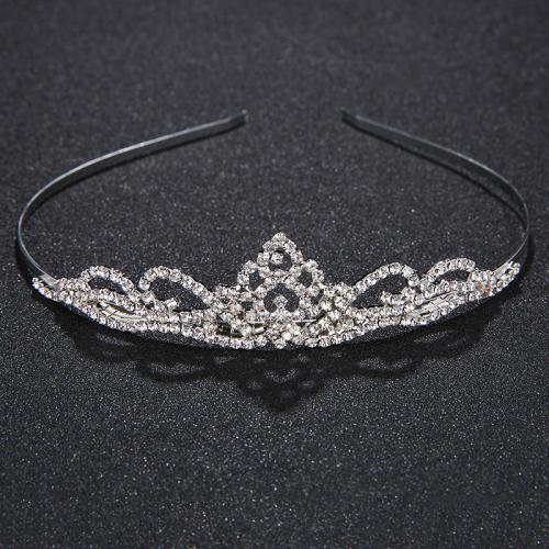 Bridal Tiaras, Tibetan Style, fashion jewelry & for woman & with rhinestone, silver color, 120x25mm, Sold By PC