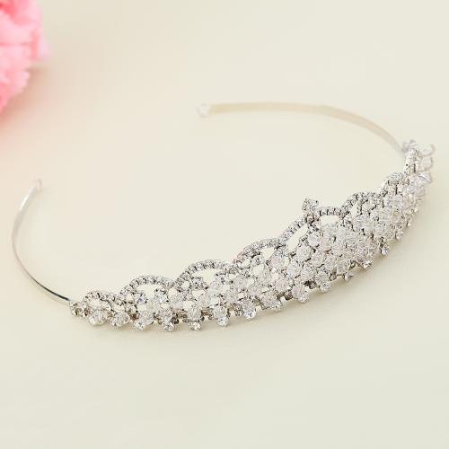Bridal Tiaras, Tibetan Style, with Crystal, fashion jewelry & for woman, silver color, Sold By PC