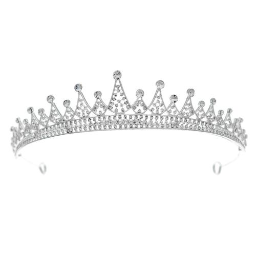 Bridal Tiaras Zinc Alloy fashion jewelry & for woman & with rhinestone silver color Sold By PC