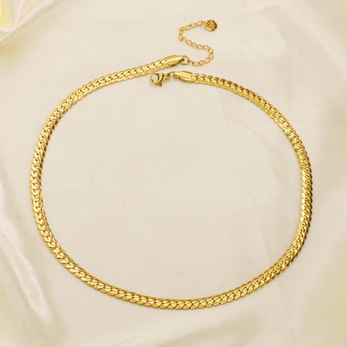 Halskette, 304 Edelstahl, mit Verlängerungskettchen von 5cm, Modeschmuck & Schlangekette & für Frau, keine, Länge:ca. 40 cm, verkauft von PC
