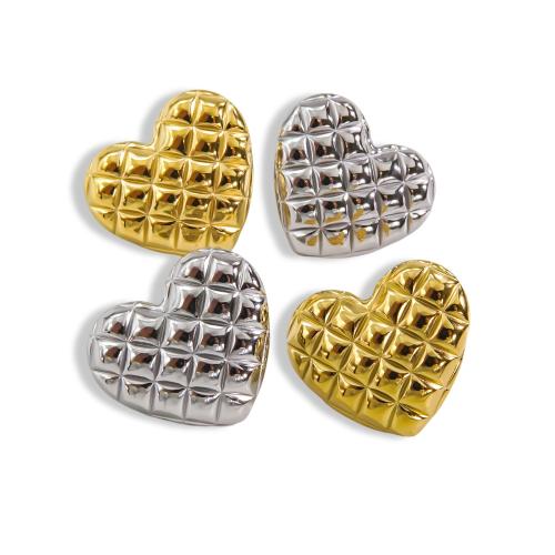 Stainless Steel Stud Earrings, 304 Stainless Steel, Heart, Vacuum Ion Plating, fashion jewelry & for woman, more colors for choice, 27x24mm, Sold By Pair