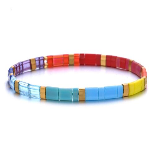 TILA Beads Bracelet, fashion jewelry & elastic & Unisex, more colors for choice, nickel, lead & cadmium free, Length:Approx 18 cm, Sold By PC