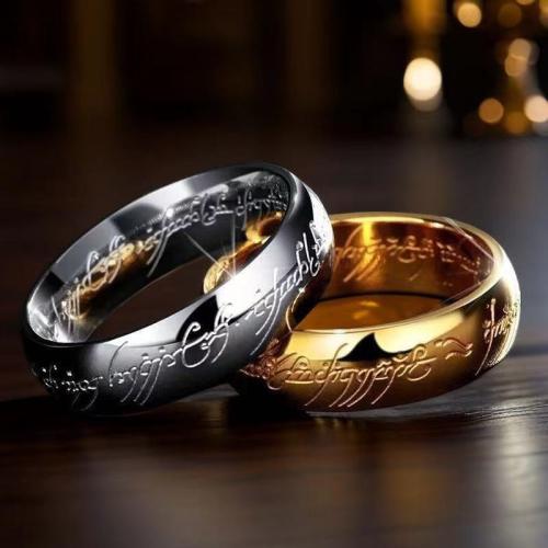Titanium Čelik Finger Ring, pozlaćen, modni nakit & različite veličine za izbor, više boja za izbor, Prodano By PC