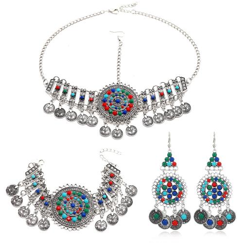 Κράμα ψευδάργυρου Σετ Κοσμημάτων, με Ακρυλικό, κοσμήματα μόδας & διαφορετικά στυλ για την επιλογή & για τη γυναίκα, περισσότερα χρώματα για την επιλογή, Sold Με PC