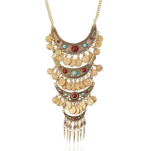 Tibetan Style Jewelry Necklace, with turquoise, with 7cm extender chain, plated, vintage & fashion jewelry & for woman, more colors for choice, Length:42 cm, Sold By PC