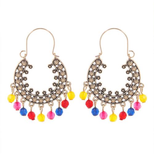 Tibetan Style Drop Earrings, with Acrylic, plated, fashion jewelry & folk style & for woman, 59x33mm, Sold By Pair