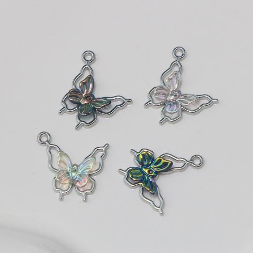 Zinc Alloy Animal Pendants Butterfly plated DIY & enamel Sold By PC