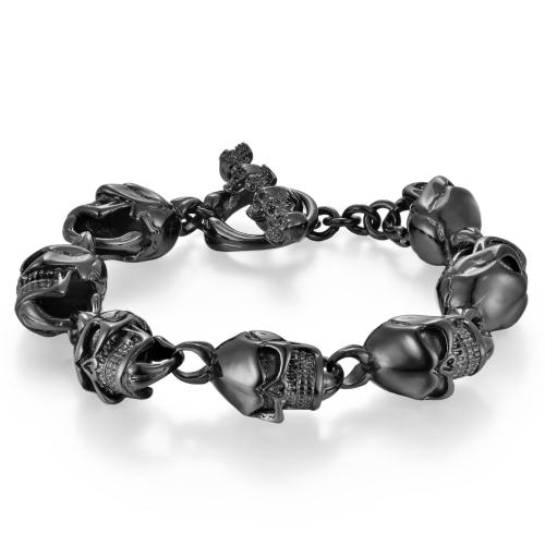 Stainless Steel Jewelry Bracelet, 304 Stainless Steel, Skull, plated, Unisex, more colors for choice, Length:Approx 22 cm, Sold By PC