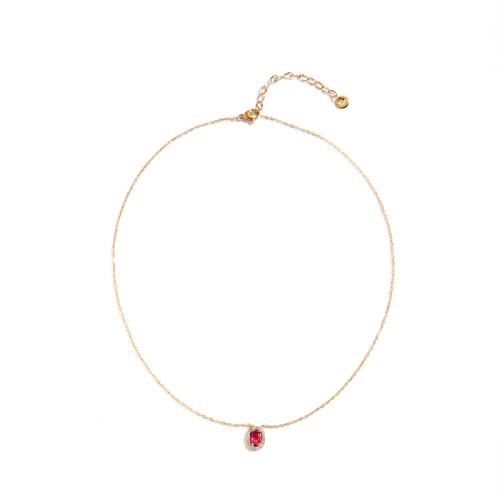 Titanstahl Halskette, Micro pave Zirkonia & für Frau, keine, Länge:ca. 41-50 cm, verkauft von PC
