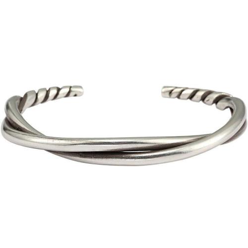Tibetan Style Bangle, plated, Unisex, silver color, Sold By PC