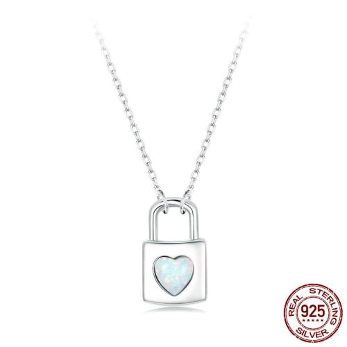 925 Sterling Silver Necklace, with Resin, with 1.97inch extender chain, Lock, platinum plated, oval chain & for woman, Length:Approx 15.75 Inch, Sold By PC