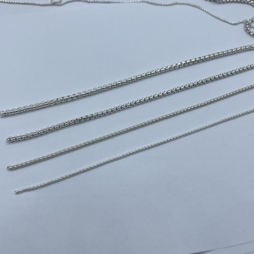 925 Sterling Silver Chains, DIY & different size for choice & box chain, silver color, Sold By G