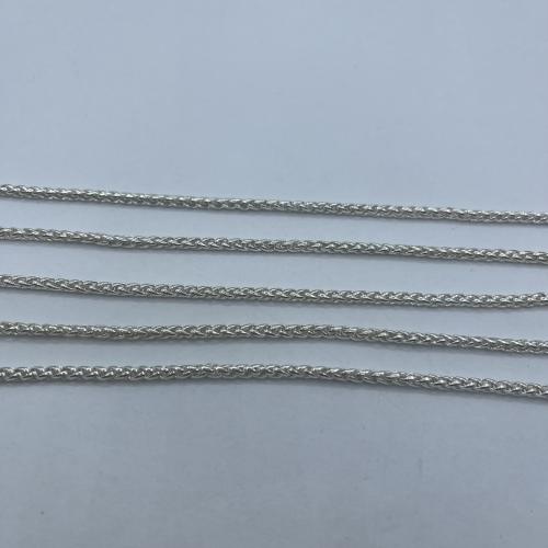Sterling Silver řetězy, 925 Sterling Silver, chopinový řetěz & DIY & různé velikosti pro výběr, stříbro, Prodáno By G