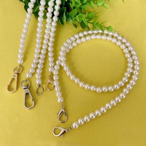 Fashion Luggage and Bag Accessories, ABS Plastic Pearl, with Tibetan Style, different length for choice & DIY, white, Sold By PC