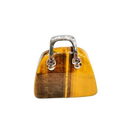 Quartz Gemstone Pendants, with Tibetan Style, Handbag, DIY, more colors for choice, 26x11x29mm, Sold By PC