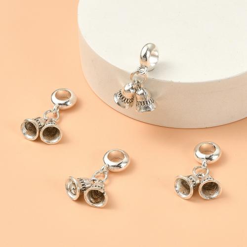 Tibetan Style Bell Charm, DIY, silver color, 5PCs/Bag, Sold By Bag
