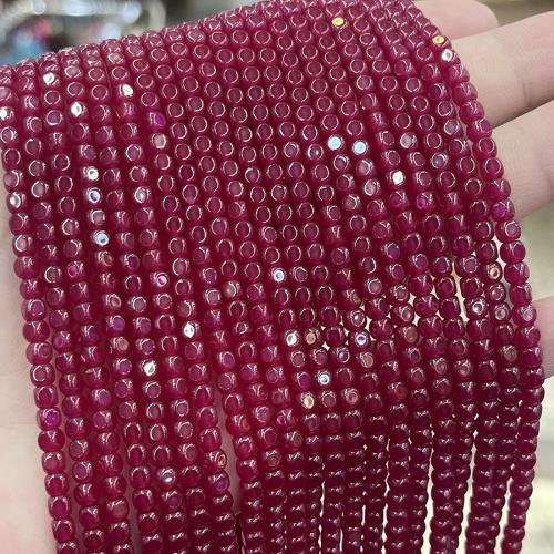 Gemstone Jewelry Beads, Ruby Alumina, Square, fashion jewelry & DIY & different size for choice, fuchsia, Sold Per Approx 38 cm Strand