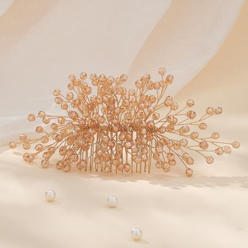 Decorative Hair Combs Brass with Crystal fashion jewelry & for woman Sold By PC