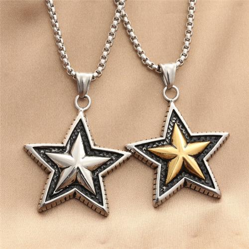 Stainless Steel Jewelry Necklace 304 Stainless Steel Star polished fashion jewelry & for man Length Approx 60 cm Sold By PC