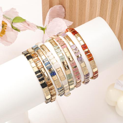 Glasperlen Armband, TILA+Perlen, mit Naturstein, Modeschmuck & elastisch & für Frau, keine, Länge:18 cm, verkauft von PC