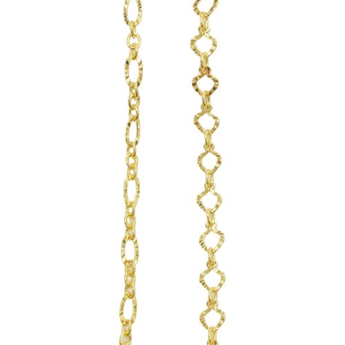 Cadena de collar de cobre amarillo, metal, chapado, Diferente forma para la elección & Bricolaje, más colores para la opción, libre de níquel, plomo & cadmio, Vendido por m
