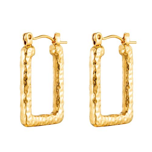 Stainless Steel Lever Back Earring 304 Stainless Steel Rectangle plated for woman Sold By Pair