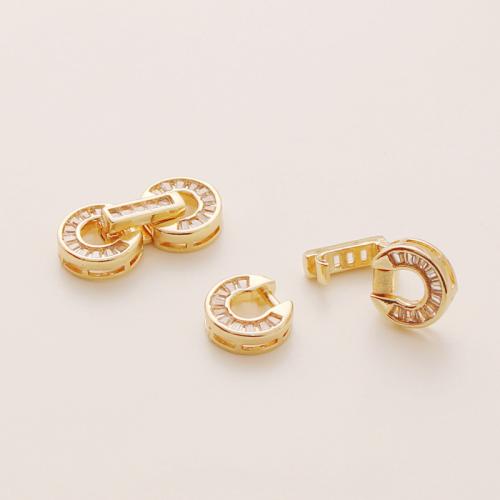 Zinc Alloy Jewelry Clasp with Cubic Zirconia plated DIY nickel lead & cadmium free Sold By PC
