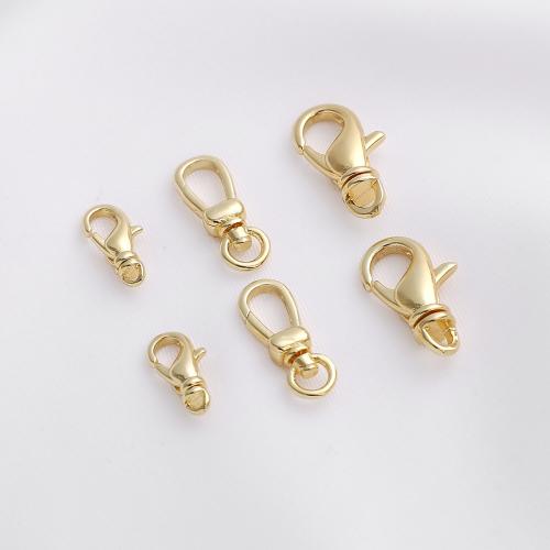 Brass Lobster Clasp Flower plated DIY golden nickel lead & cadmium free Sold By PC