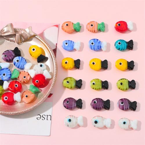 Perles murano faites à la main , chalumeau, poisson, DIY, plus de couleurs à choisir, 20x12mm, Vendu par PC