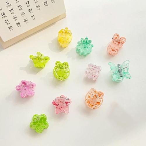 Hair Claw Clips, Plastic, handmade, random style & Girl & different styles for choice, mixed colors, 10PCs/Set, Sold By Set