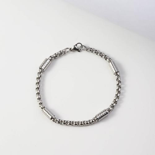 Titanium Steel Bracelet & Bangle polished & for man silver color Sold By PC