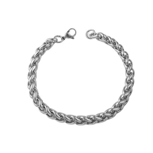 Titanium Steel Bracelet & Bangle, polished, different size for choice & for man, silver color, Sold By PC