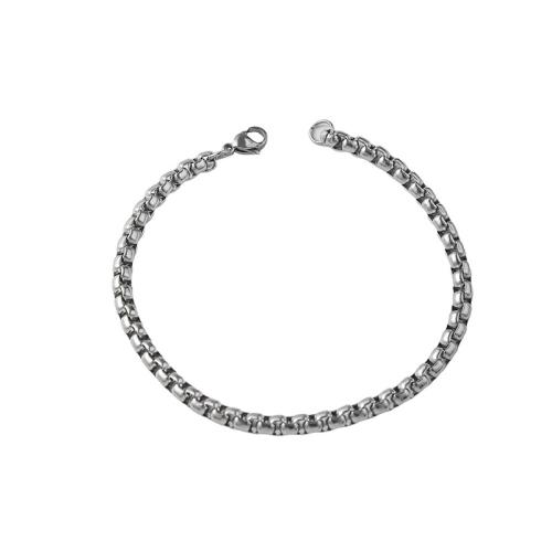 Titanium Steel Bracelet & Bangle, polished, Unisex & different size for choice, silver color, Sold By PC