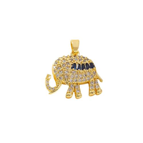 Cubic Zirconia Micro Pave Brass Pendant, plated, DIY & different styles for choice & micro pave cubic zirconia & enamel, golden, Sold By PC