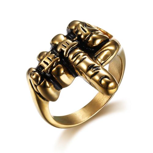 Cink Alloy Finger Ring, pozlaćen, punk stil & različite veličine za izbor & za čovjeka, više boja za izbor, Prodano By PC