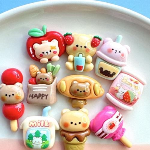 Mobile Phone DIY Decoration, Resin, Bear, different styles for choice & enamel, Sold By PC
