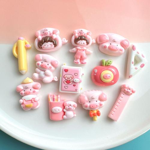 Mobile Phone DIY Decoration, Resin, Pig, different styles for choice & enamel, Sold By PC