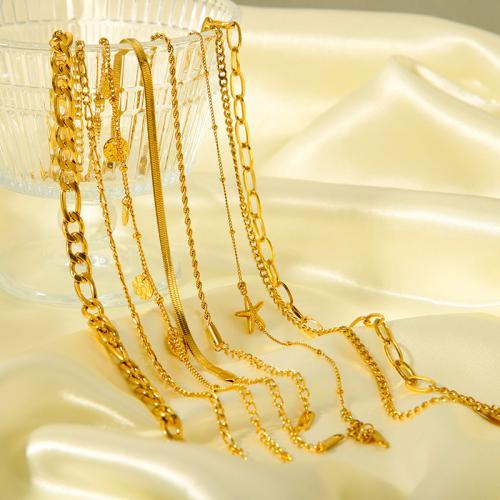 Anklet ze stali nierdzewnej, Stal nierdzewna 304, ze 5cm przedłużeniami łańcuszka, biżuteria moda & różne style do wyboru & dla kobiety, złoty, długość około 20 cm, sprzedane przez PC