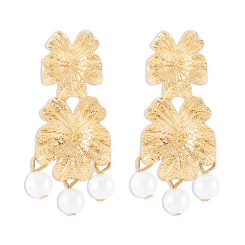 Zinc Alloy Stud Earring with Plastic Pearl fashion jewelry & for woman Sold By Pair