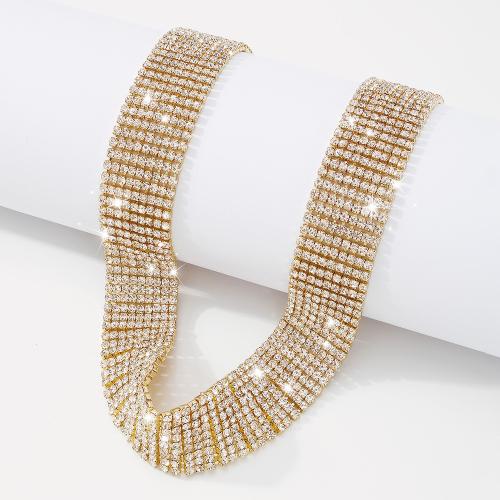 Fashion Choker Necklace Zinc Alloy fashion jewelry & for woman & with rhinestone Sold By PC