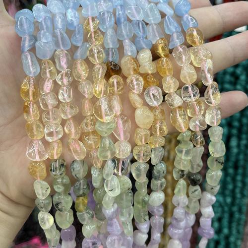 Gemstone Jewelry Beads, Morganite, Nuggets, fashion jewelry & DIY, mixed colors, Length about 8-10mm, Sold Per Approx 38 cm Strand