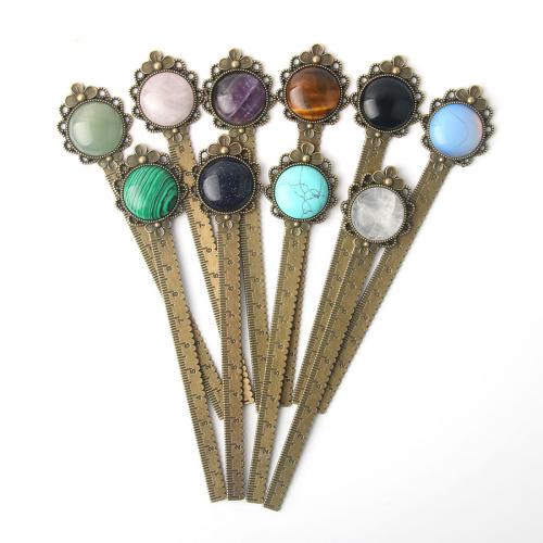 Tibetan Style Bookmark, Gemstone, with Tibetan Style, antique bronze color plated, fashion jewelry & different materials for choice, more colors for choice, 25x135mm, Sold By PC