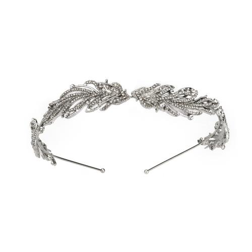 Opaski do włosów, Stop cynku, biżuteria moda & dla kobiety & z kamieniem, srebro, diameter 130mm, height 20mm, sprzedane przez PC