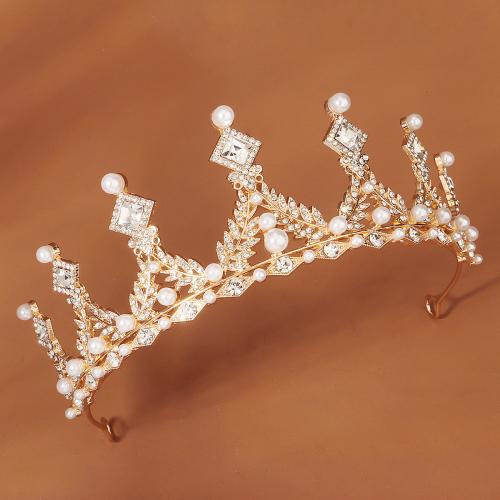Krone, Zinklegierung, mit Kunststoff Perlen, Modeschmuck & für Frau & mit Strass, keine, verkauft von PC