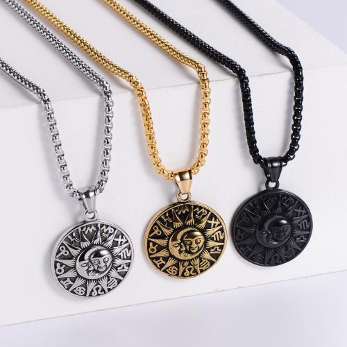 Stainless Steel Jewelry Necklace, 304 Stainless Steel, polished, fashion jewelry & different styles for choice & for man, more colors for choice, 30x34mm, Length:Approx 60 cm, Sold By PC