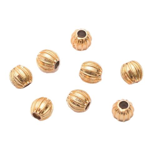 Brass Spacer Beads, Watermelon, gold color plated, DIY, nickel, lead & cadmium free, 6x6mm, Hole:Approx 2mm, 10PCs/Bag, Sold By Bag