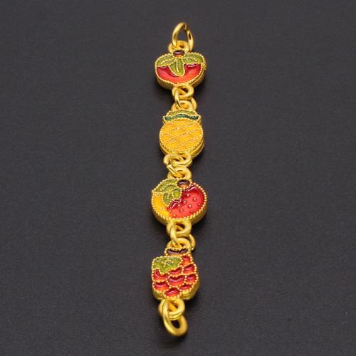Tibetan Style Connector, gold color plated, DIY & enamel & 1/1 loop, red, nickel, lead & cadmium free, Sold By PC