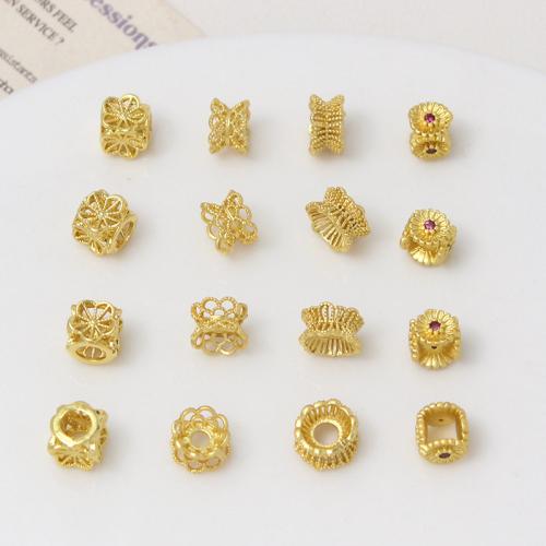 Cubic Zirconia Brass Beads, with Cubic Zirconia, gold color plated, DIY & different styles for choice, more colors for choice, nickel, lead & cadmium free, Sold By PC