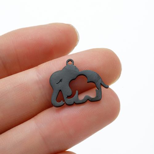 Stainless Steel Animal Pendants, 304 Stainless Steel, Elephant, plated, DIY, more colors for choice, 17x15mm, 5PCs/Bag, Sold By Bag